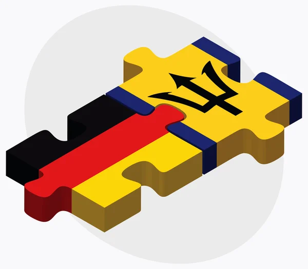 Duitsland en Barbados vlaggen — Stockvector