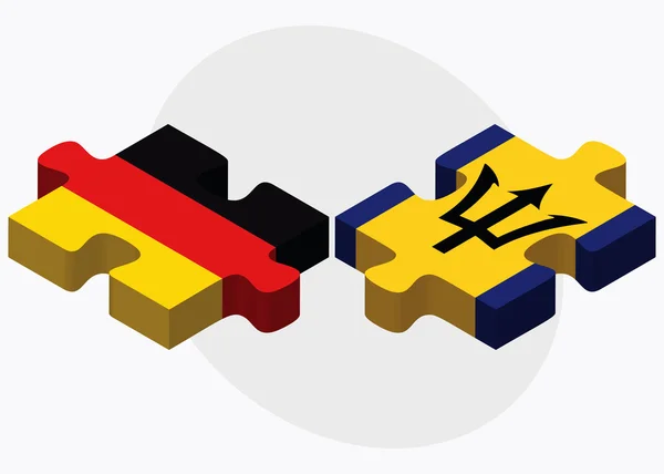 Banderas de Alemania y Barbados — Archivo Imágenes Vectoriales