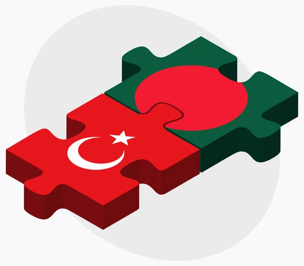 Turkije en Bangladesh vlaggen — Stockvector