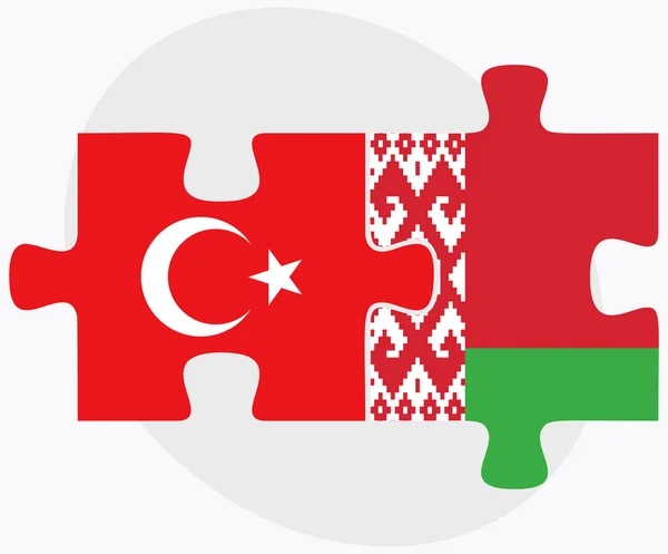 Turquie et Belarus Drapeaux — Image vectorielle