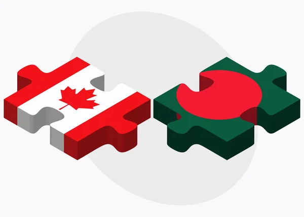 Canada and Bangladesh Flags — Stock Vector