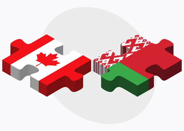 Banderas de Canadá y Belarús — Vector de stock