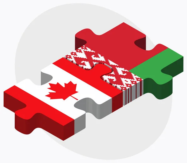 Canada en Wit-Rusland vlaggen — Stockvector