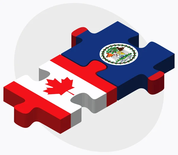 Drapeaux du Canada et du Belize — Image vectorielle