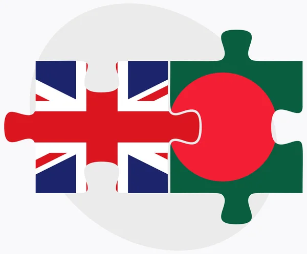 United Kingdom and Bangladesh Flags — Stock Vector