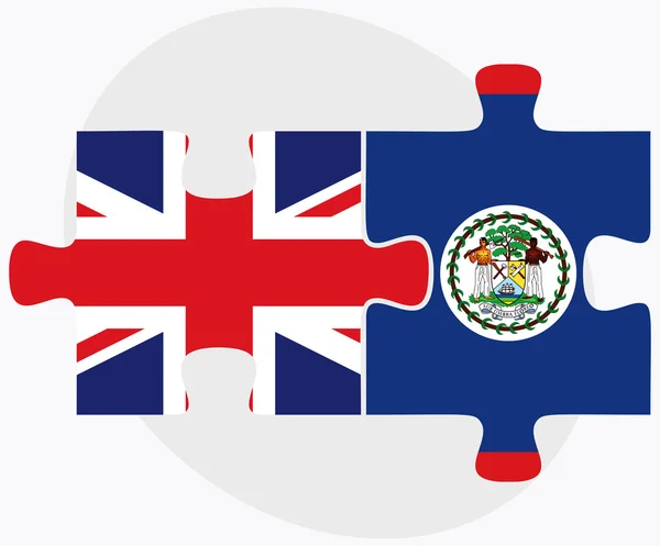 Ηνωμένο Βασίλειο και τις σημαίες του Μπελίζε — Διανυσματικό Αρχείο