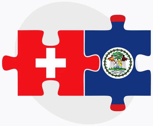 Drapeaux Suisse et Belize — Image vectorielle