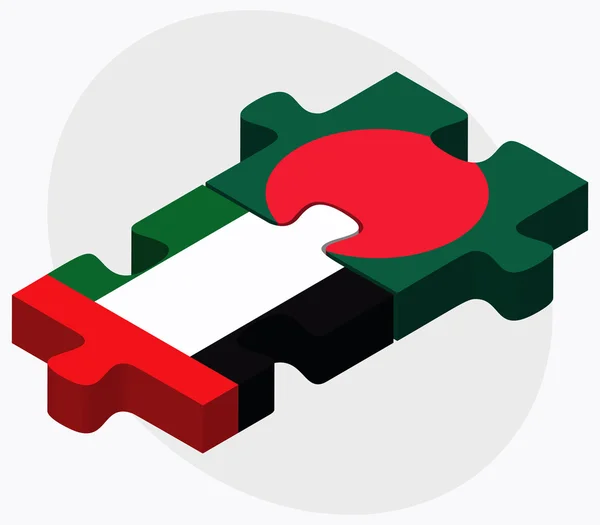 Флаги ОАЭ и Бангладеш — стоковый вектор