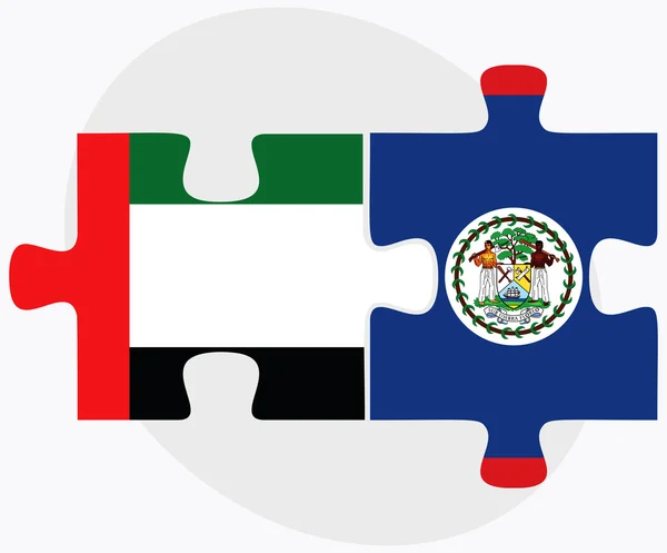 Émirats arabes unis et drapeaux de Belize — Image vectorielle