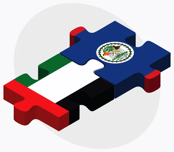 Émirats arabes unis et drapeaux de Belize — Image vectorielle