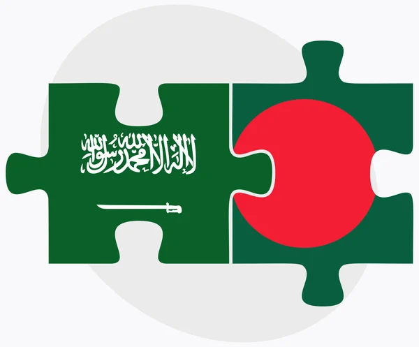 Saudi Arabia and Bangladesh Flags — Stock Vector