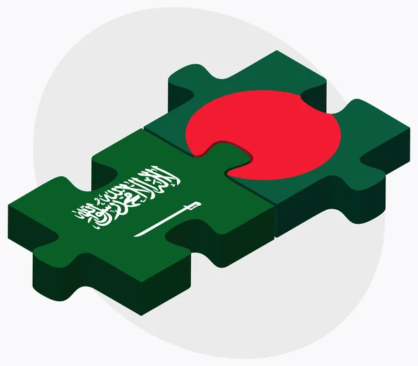 Suudi Arabistan ve Bangladeş bayrakları — Stok Vektör