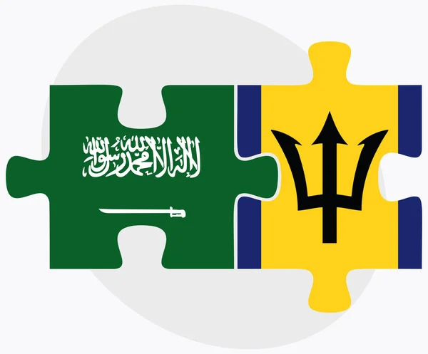 Saudiarabien och Barbados flaggor — Stock vektor