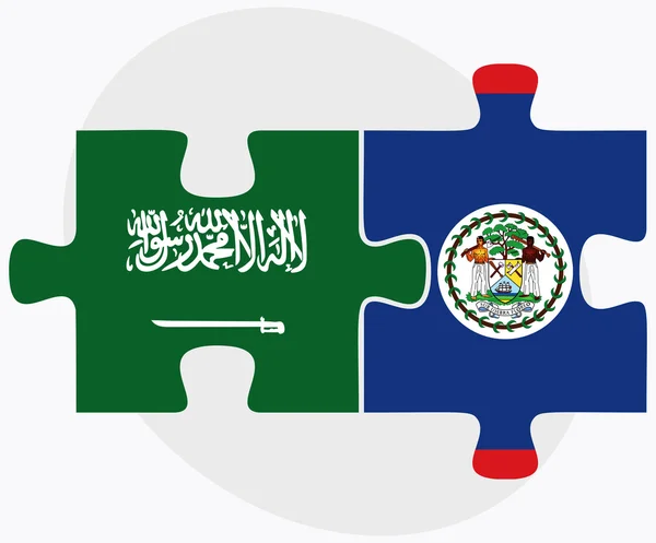 Drapeaux Arabie Saoudite et Belize — Image vectorielle