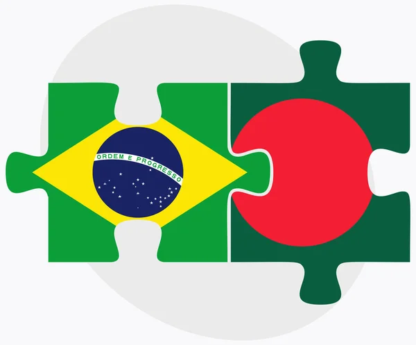 Brazilië en Bangladesh vlaggen — Stockvector