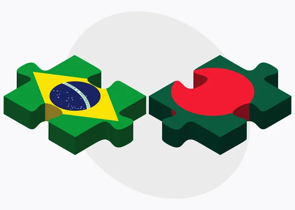 Brasilien und Bangladesh-Fahnen — Stockvektor