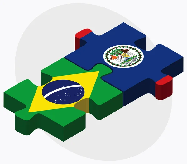 Bandeiras do Brasil e do Belize —  Vetores de Stock