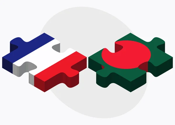 Frankreich und Bangladesh Fahnen — Stockvektor