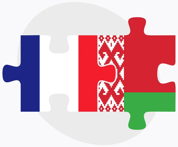 Banderas de Francia y Bielorrusia — Vector de stock