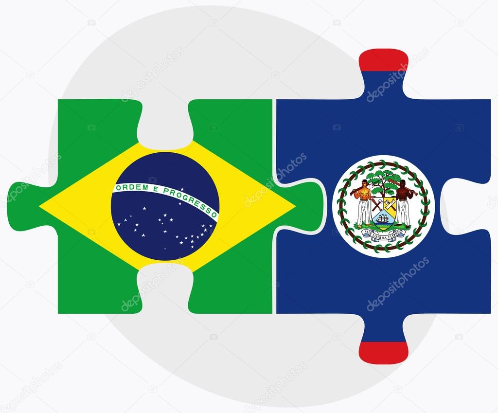 Brazil and Belize Flags