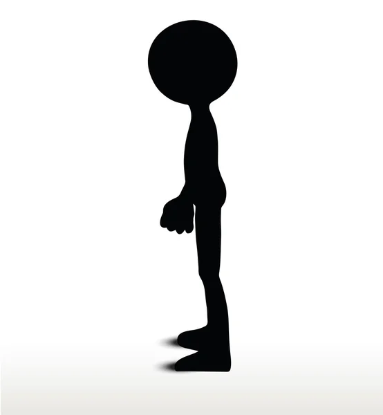 3d man Silhouette, isoliert auf weißem Hintergrund, stehend — Stockillustration Stehend — Stockvektor