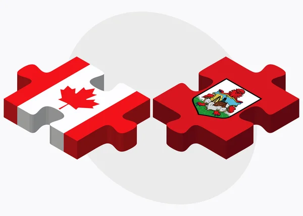Bandeiras do Canadá e das Bermudas — Vetor de Stock