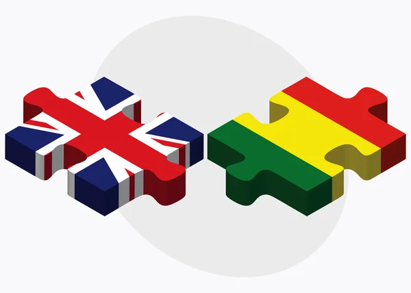 Velká Británie a vlajky Bolívie — Stockový vektor