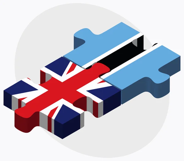 United Kingdom and Botswana Flags — Stock Vector