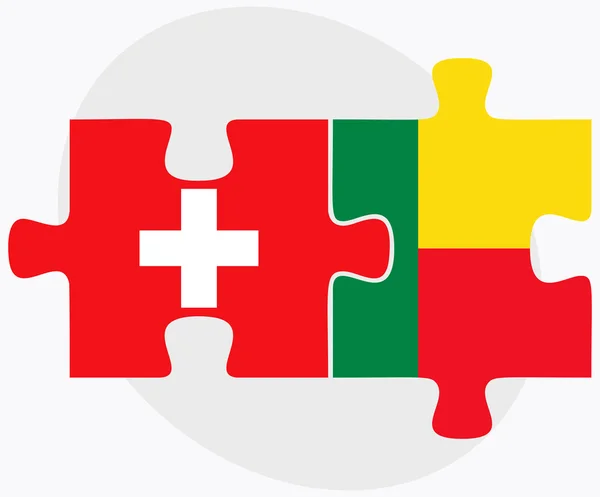 Schweiz och Benin flaggor — Stock vektor