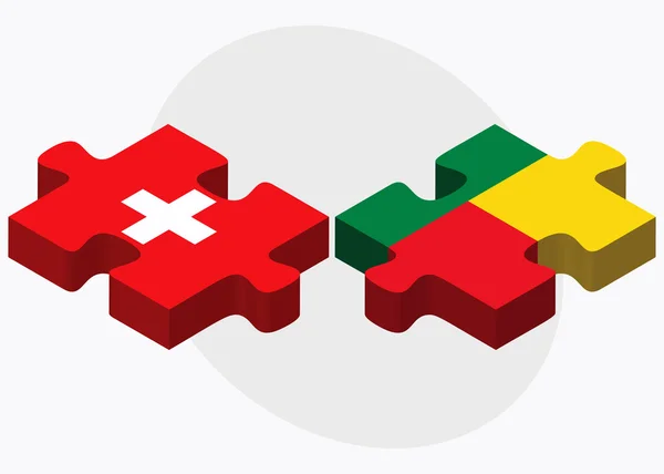 Szwajcaria i Benin flagi — Wektor stockowy