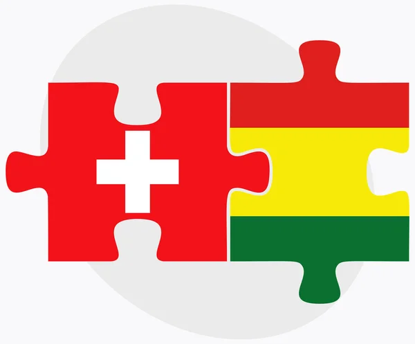 Švýcarsko a vlajky Bolívie — Stockový vektor