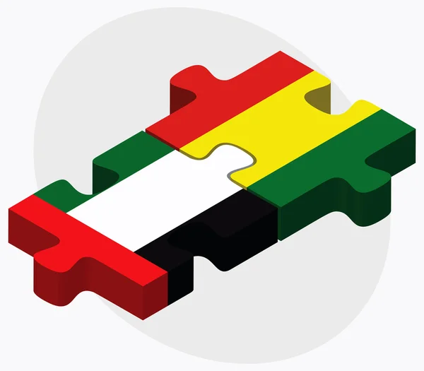Spojené arabské emiráty a vlajky Bolívie — Stockový vektor