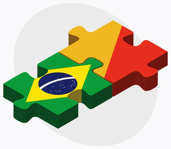 Brezilya ve Butan bayrakları — Stok Vektör