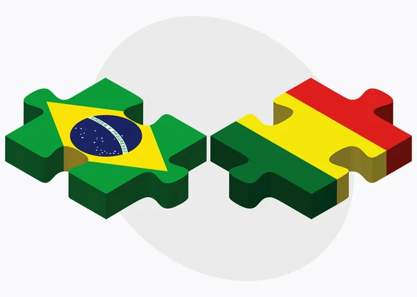 Fahnen Brasiliens und Boliviens — Stockvektor