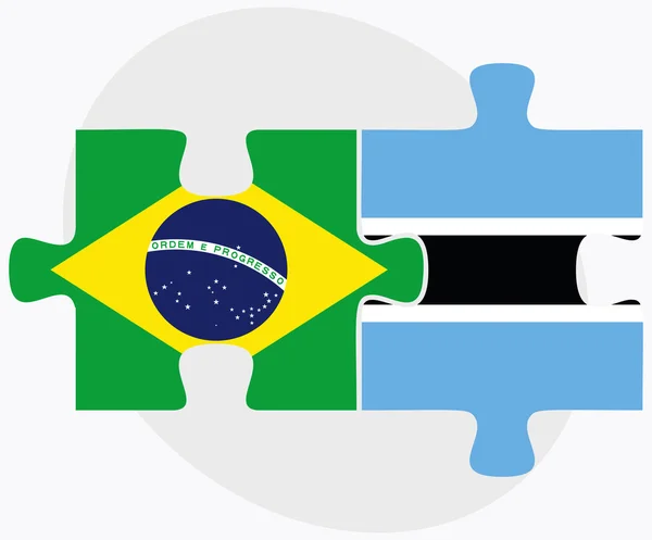 Brazylia i Botswana flagi — Wektor stockowy