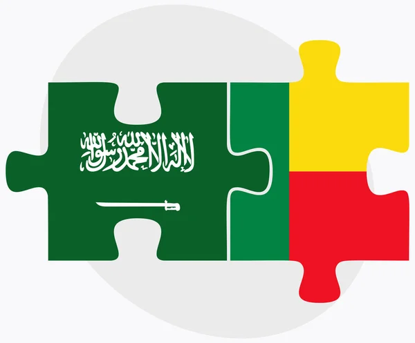 Saoedi-Arabië en Benin vlaggen — Stockvector