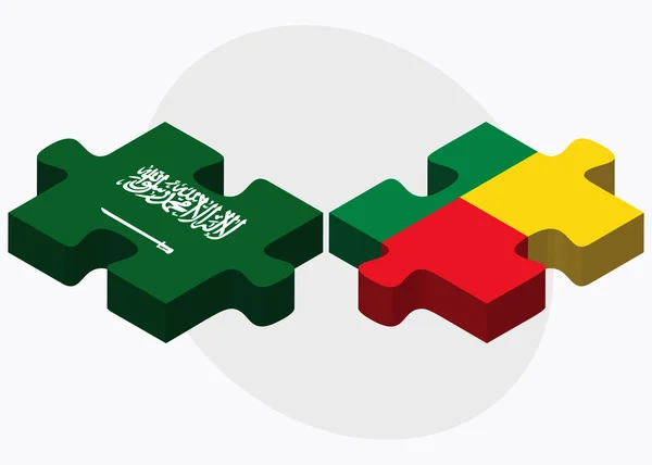 Saudiarabien och Benin flaggor — Stock vektor