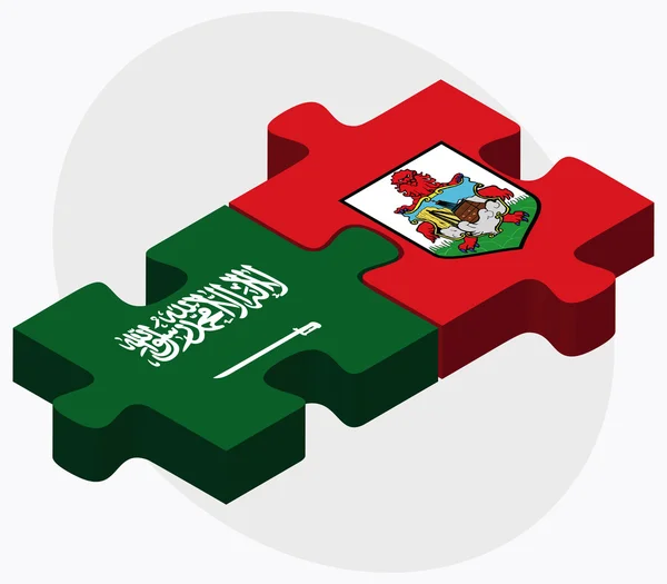Флаги Саудовской Аравии и Бермудских островов — стоковый вектор