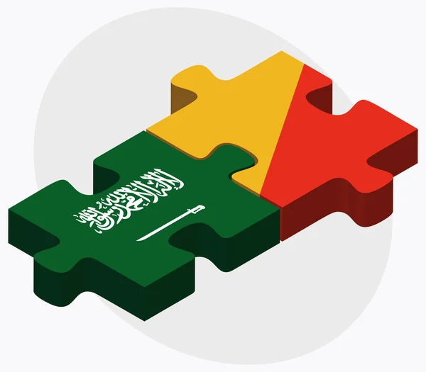 Suudi Arabistan ve Birleşik Arap Emirlikleri bayrağı — Stok Vektör