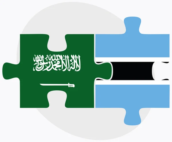Saudi Arabia and Botswana Flags — Stock Vector