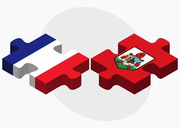 Frankrijk en Bermuda vlaggen — Stockvector