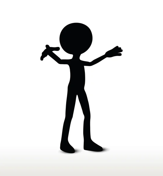 3d homme silhouette marcher vers — Image vectorielle