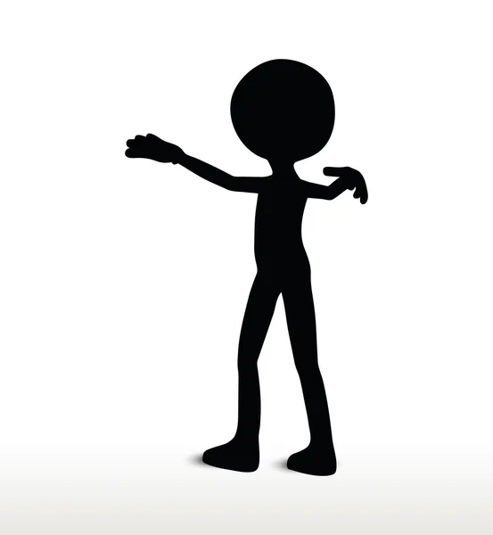 3d homme silhouette marcher vers — Image vectorielle