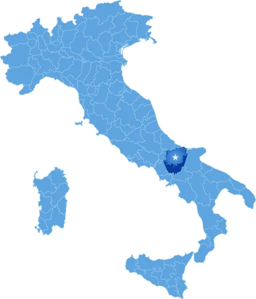 La carte de L'Italie, Bénévent — Image vectorielle