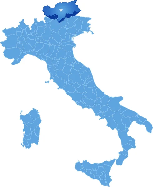 Mapa Itálie, Bolzano — Stockový vektor