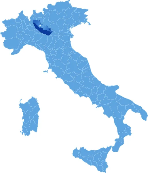 Mapa de Italia, Cremona — Vector de stock
