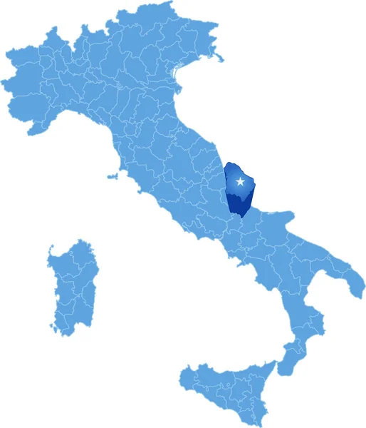 Mapa de Italia, Chieti — Vector de stock