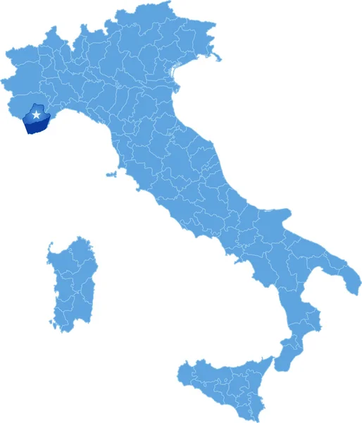 Mapa de Italia, Imperia — Vector de stock