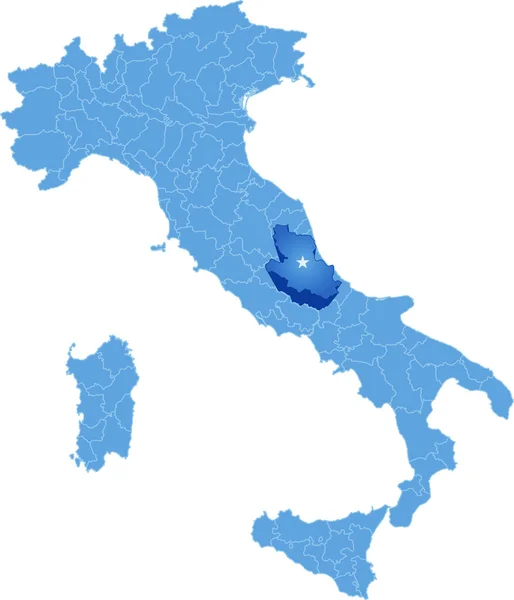 Mapa de Italia, LAquila — Vector de stock