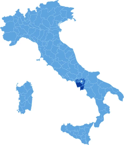 Mapa de Italia, Nápoles — Vector de stock